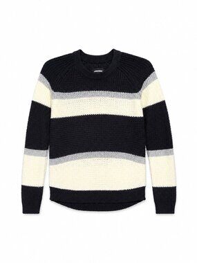 Y2K Chunky Black & Cream Striped Sweater From Joe Boxer